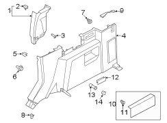 Image of Body C-Pillar Trim Panel (Rear, Upper) image for your Ford Expedition  