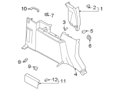 Image of Body C-Pillar Trim Panel (Rear, Upper) image for your 2003 Ford F-150 5.4L Triton V8 CNG M/T RWD XLT Crew Cab Pickup Stepside 