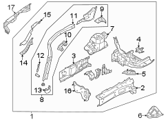 Image of Frame Side Member (Upper) image for your 2017 Lincoln MKZ Reserve Sedan 3.0L EcoBoost V6 A/T FWD 