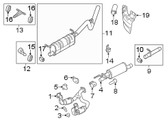 Image of Exhaust Muffler Clamp (Front, Rear) image for your 2019 Ford E-350 Super Duty   