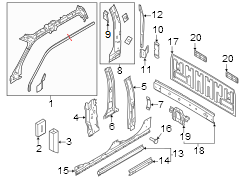 Image of Body B-Pillar (Rear) image for your 2013 Ford F-350 Super Duty   