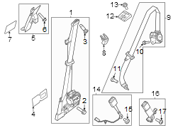 Image of Belt. Screw. Seat. (Upper, Lower). A Screw used to secure. image for your 2016 Lincoln MKZ Black Label Sedan  