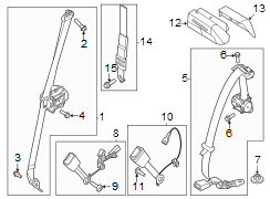 Image of Belt. Screw. Seat. Shoulder. Lap. (Upper). Seat Belt Lap and. image for your 2010 Lincoln MKZ   