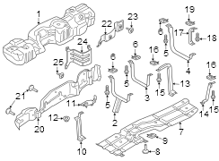 Image of Nut. Strap. Bracket. (Front). A solid metal or plastic. image for your 2002 Ford Explorer  Postal Stripped Chassis 