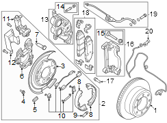 Image of Parking Brake Shoe image for your 2019 Ford F-150 2.7L EcoBoost V6 A/T RWD XLT Extended Cab Pickup Fleetside 