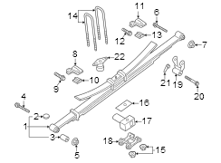 Image of Leaf Spring Axle U-Bolt image for your 2009 Ford F-150 4.6L V8 A/T RWD XLT Extended Cab Pickup Fleetside 