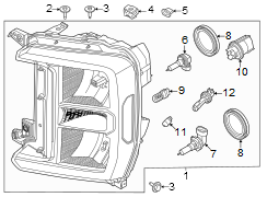 Image of Headlight. A Headlight. A. image for your 2002 Ford F-150 5.4L Triton V8 BI-FUEL A/T RWD Lariat Extended Cab Pickup Stepside 