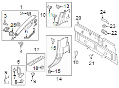 Image of Kick Panel Trim image for your 1999 Ford F-150  XL Extended Cab Pickup Stepside 