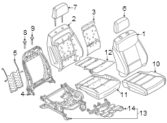 Image of Headrest Cover (Right) image for your 2024 Ford F-250 Super Duty 6.7L Power-Stroke V8 DIESEL A/T 4WD XLT Crew Cab Pickup Fleetside 