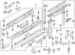 Image of Tailgate Striker Plate (Lower) image for your 2017 Ford F-350 Super Duty 6.7L Power-Stroke V8 DIESEL A/T 4WD XL Extended Cab Pickup Fleetside 