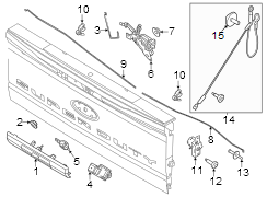 Image of Tailgate Striker Plate (Upper) image for your 2017 Ford F-350 Super Duty 6.7L Power-Stroke V8 DIESEL A/T 4WD XL Extended Cab Pickup Fleetside 