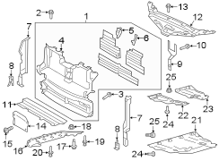 Image of Baffle. Air. Seal. (Upper). Radiator Support Baffle. image for your 2012 Ford F-150 5.0L V8 FLEX A/T 4WD Lariat Extended Cab Pickup Fleetside 