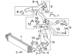 Image of Tube. Outlet. Intercooler. A pipe that transfers. image for your 2016 Lincoln MKX 2.7L EcoBoost V6 A/T AWD Premiere Sport Utility 