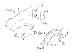 Image of Fender Splash Shield image for your 2007 Ford F-150 5.4L Triton V8 A/T RWD XL Standard Cab Pickup Fleetside 