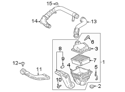 Image of Engine Air Intake Hose image for your 2020 Ford F-150 3.5L EcoBoost V6 A/T RWD XL Standard Cab Pickup Fleetside 