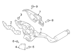 Image of Bolt. Heat. Exhaust. Shield. Screw. (Lower). Exhaust Manifold Bolt. image for your 2010 Lincoln MKZ   