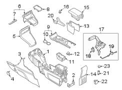 Image of Console Trim Panel (Front, Rear, Upper, Lower) image for your 2015 Lincoln MKZ Base Sedan  