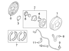 REAR SUSPENSION. BRAKE COMPONENTS.