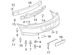 REAR BUMPER. BUMPER & COMPONENTS.