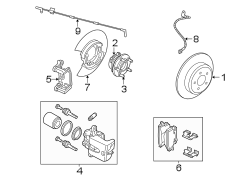 REAR SUSPENSION. BRAKE COMPONENTS.