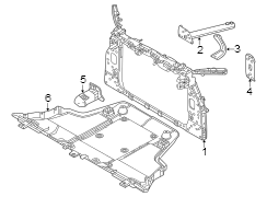 Radiator support. Splash shields.