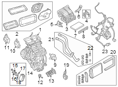 Air conditioner & heater. Evaporator & heater components.