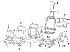 Seats & tracks. Driver seat components.