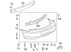 REAR BUMPER. BUMPER & COMPONENTS.