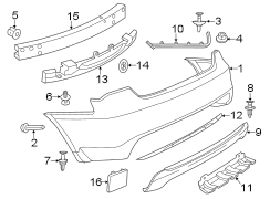 REAR BUMPER. BUMPER & COMPONENTS.