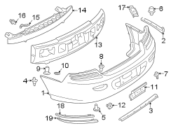 REAR BUMPER. BUMPER & COMPONENTS.