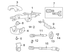 SHAFT & INTERNAL COMPONENTS. SHROUD. STEERING COLUMN ASSEMBLY. SWITCHES & LEVERS.
