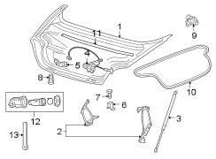 TRUNK LID. LID & COMPONENTS.