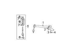 FRONT SUSPENSION. STABILIZER BAR & COMPONENTS.