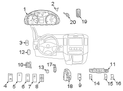 INSTRUMENT PANEL. CLUSTER & SWITCHES.