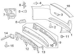 Rear bumper. Rear suspension. Bumper & components.