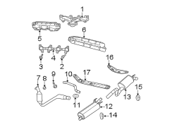 EXHAUST SYSTEM. EXHAUST COMPONENTS. EXHAUST MANIFOLD.