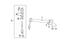 FRONT SUSPENSION. STABILIZER BAR & COMPONENTS.