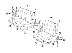 SEATS & TRACKS. REAR SEAT COMPONENTS.