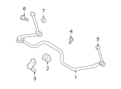 REAR SUSPENSION. STABILIZER BAR & COMPONENTS.