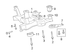 FRONT SUSPENSION. ENGINE CROSSMEMBER.