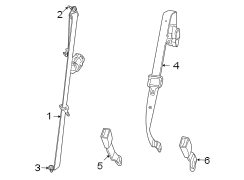 RESTRAINT SYSTEMS. SECOND ROW SEAT BELTS.