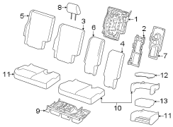 SEATS & TRACKS. REAR SEAT COMPONENTS.