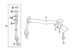 FRONT SUSPENSION. STABILIZER BAR & COMPONENTS.