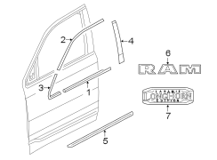 Image of Door Window Belt Weatherstrip (Front) image for your 2023 Ram 1500 3.0L EcoDiesel V6 DIESEL A/T RWD Laramie Crew Cab Pickup Fleetside 