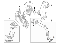 EGR tube. From EGR Valve to Cooler. 