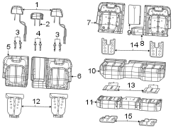 Image of Seat Back Cushion Cover (Rear) image for your 2021 Jeep Grand Cherokee L   