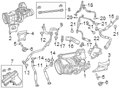 Oil outlet tube o - Ring. Turbocharger Oil Line Gasket. Feed. Turbocharger Oil.