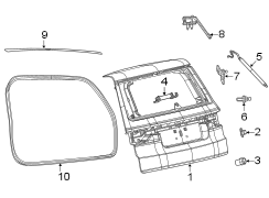 Liftgate Gas Cylinder. Support strut bracket. (Upper)