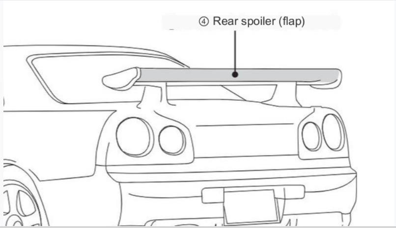 Nissan R34 Skyline/GT-R Nismo bnr34 rear spoiler flap - 98100-RSR45 ...