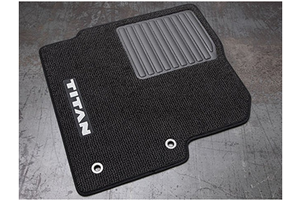 Image of Single Cab Carpeted Floor Mats (2-piece / Black). Single Cab image for your 2017 Nissan Titan   